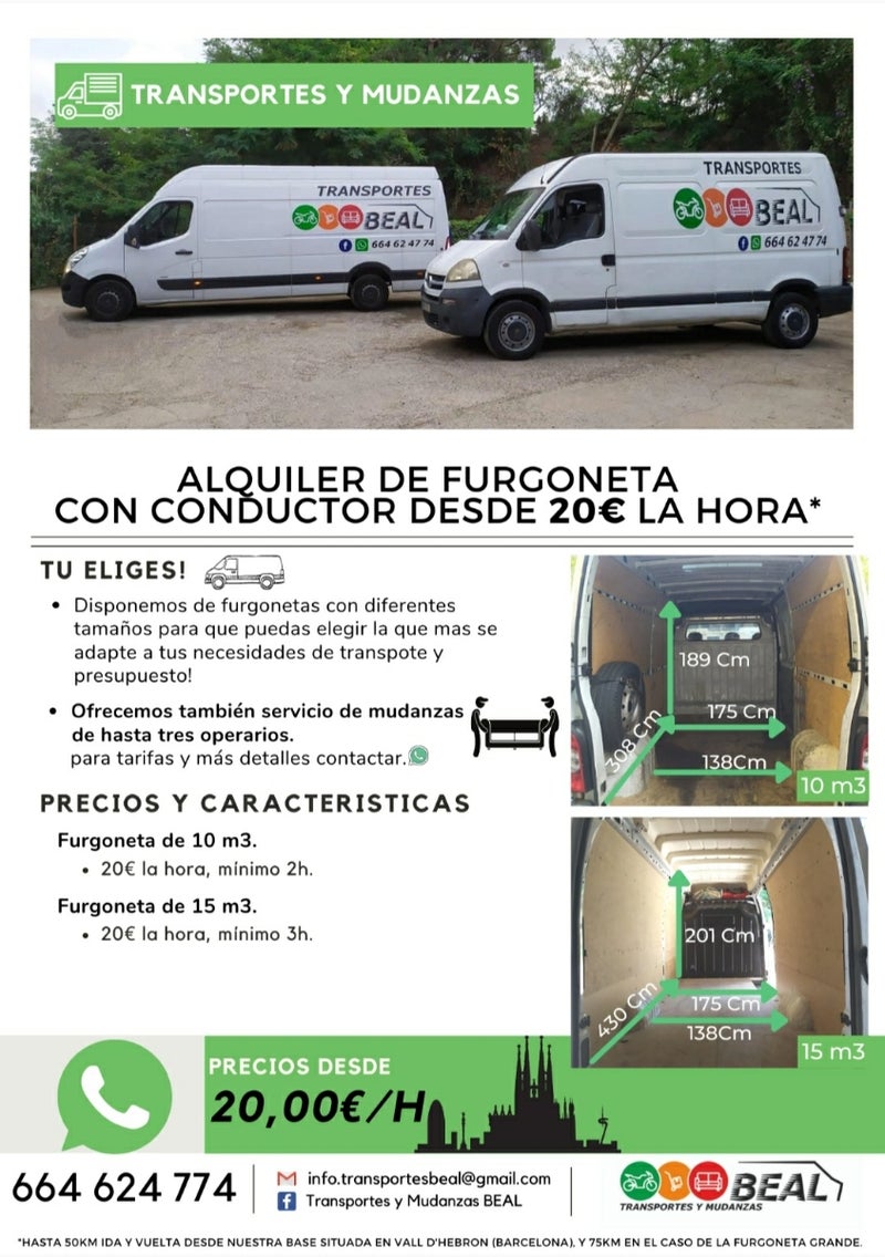 Alquiler de furgoneta con conductor 664624774