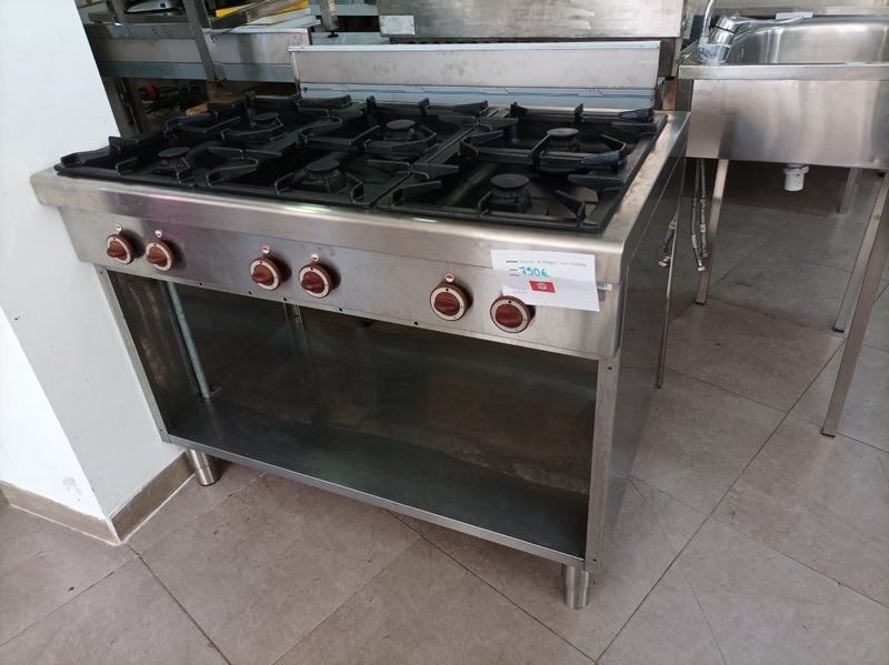 cocina profesional 6 fogones con mueble 
