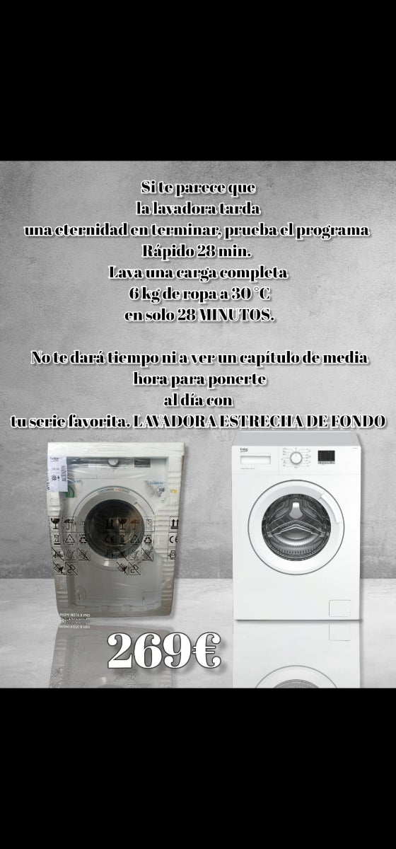 lavadora beko de tamaño reducido 60x85x44