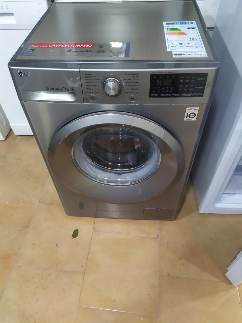 lavadora inox LG 7 kg 1400 rpm A+++ motor inverter