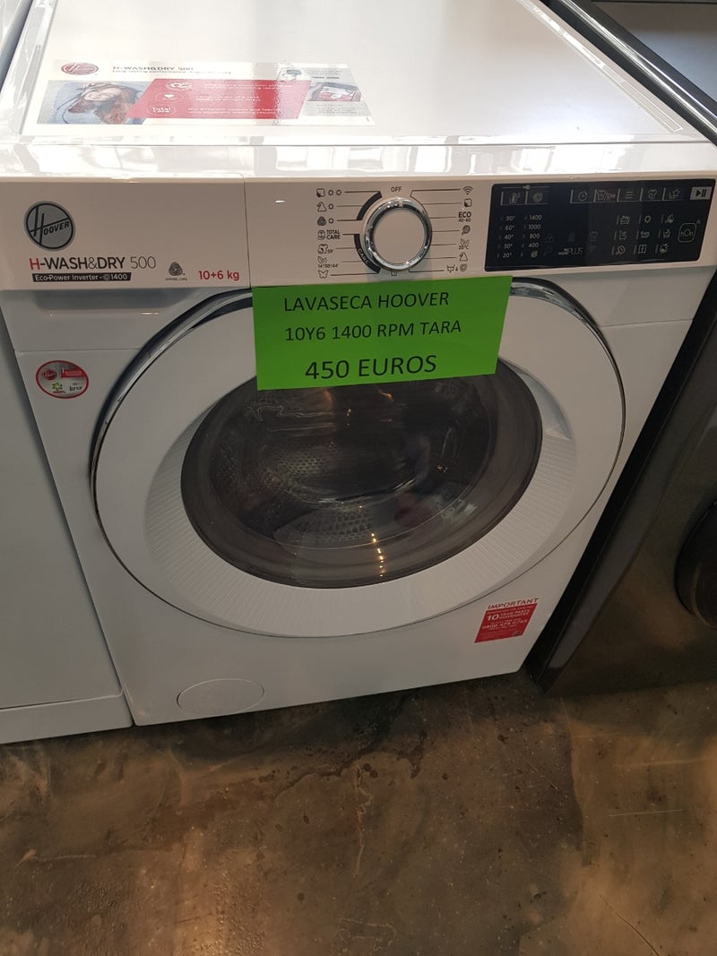 Lavadora secadora Hoover 10y6 1400 rpm 