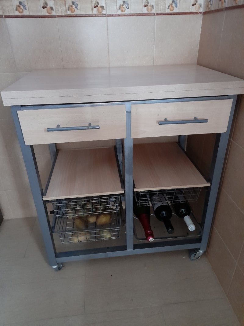 mueble auxiliar cocina convertible en mesa