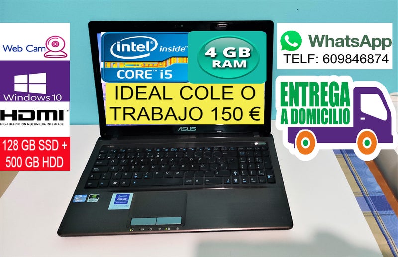 PORTATIL MUY RAPIDO 128 GB SSD+ 500 GB HDD CORE i5