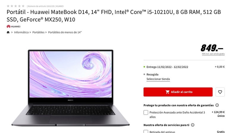 Portátil - Huawei MateBook D14