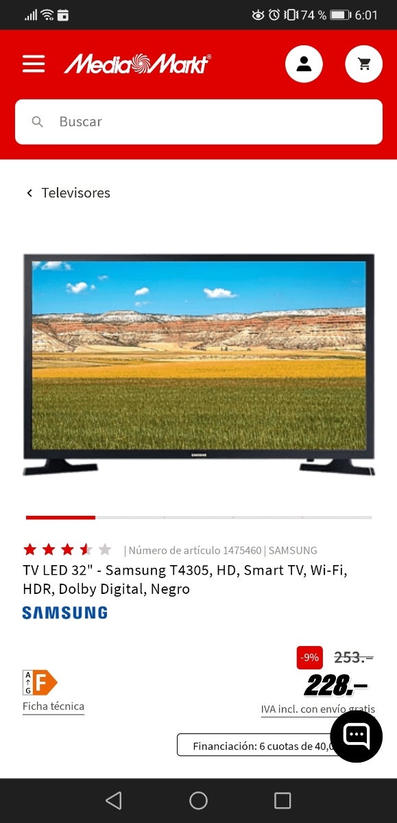 Samrt TV Samsung 32