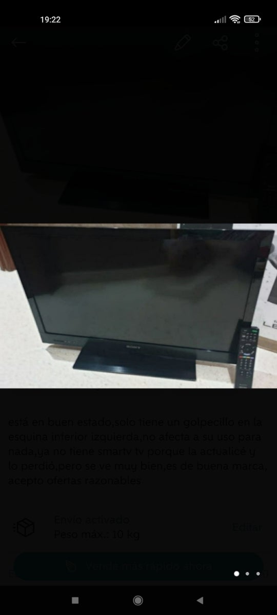 TELEVISIÓN PLANA SONY BRAVIA