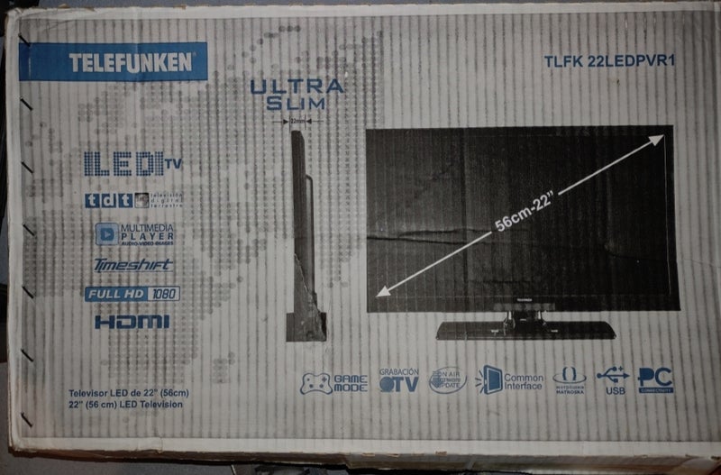 Televisor Telefunken 22 pulgadas. Nuevo.
