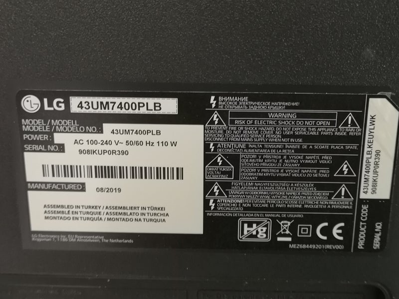 Vendo televisor LG 43